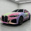 Cotton Candy Fade Car Wrap on a BMW