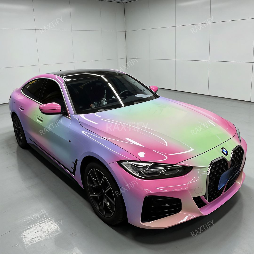 bmw in Cotton Candy Fade Car Wrap