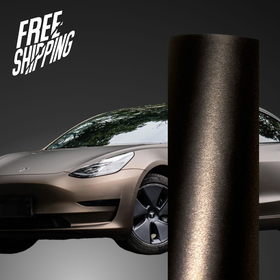 Satin Chrome Obsidian Gray Car Wrap