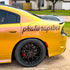 charger in Color Shift Lemon Peach Vinyl Wrap 