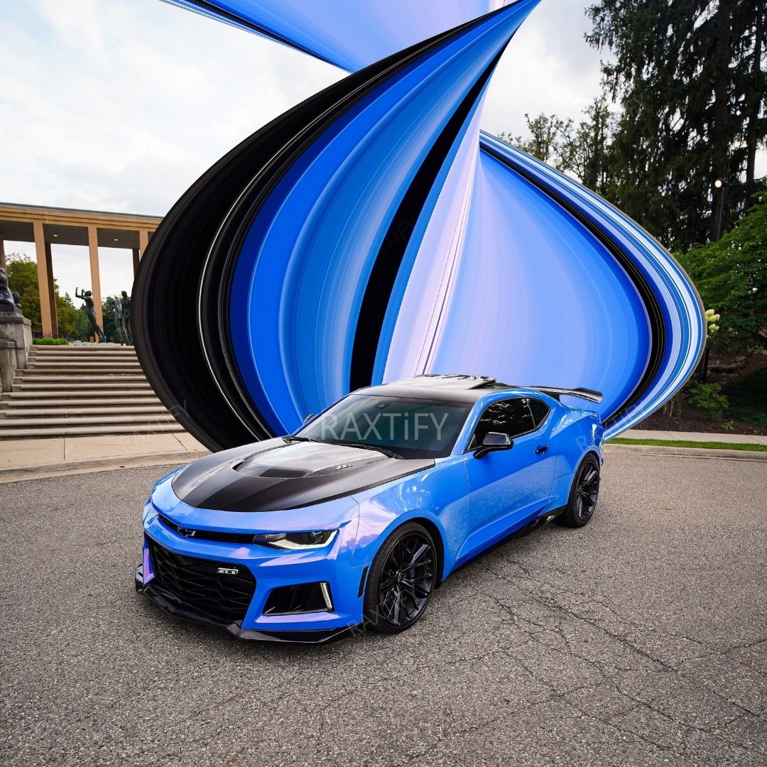chrysler camaro Color Shift Glitter Blue Red Vinyl Wrap