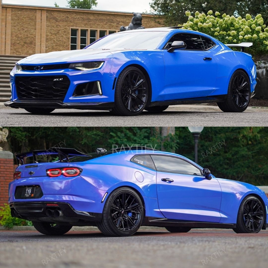 chrysler camaro Color Shift Glitter Blue Red Vinyl Wrap