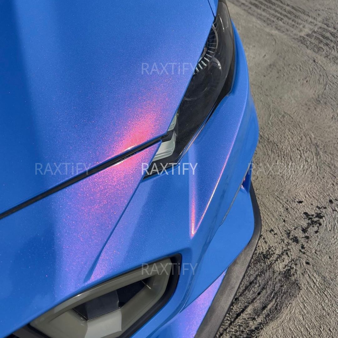 Color Shift Glitter Blue Red Vinyl Wrap by RAXTiFY 