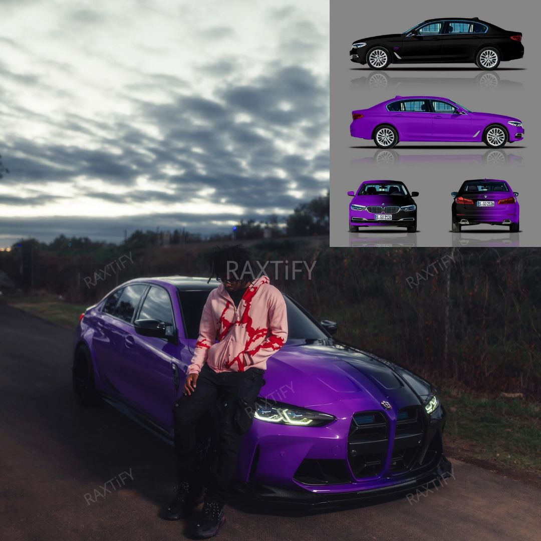 Black to Purple Fade Car Wrap