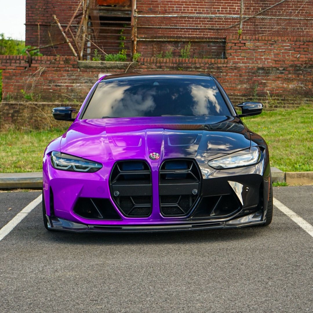 Custom Purple to Black Fade Car Wrap