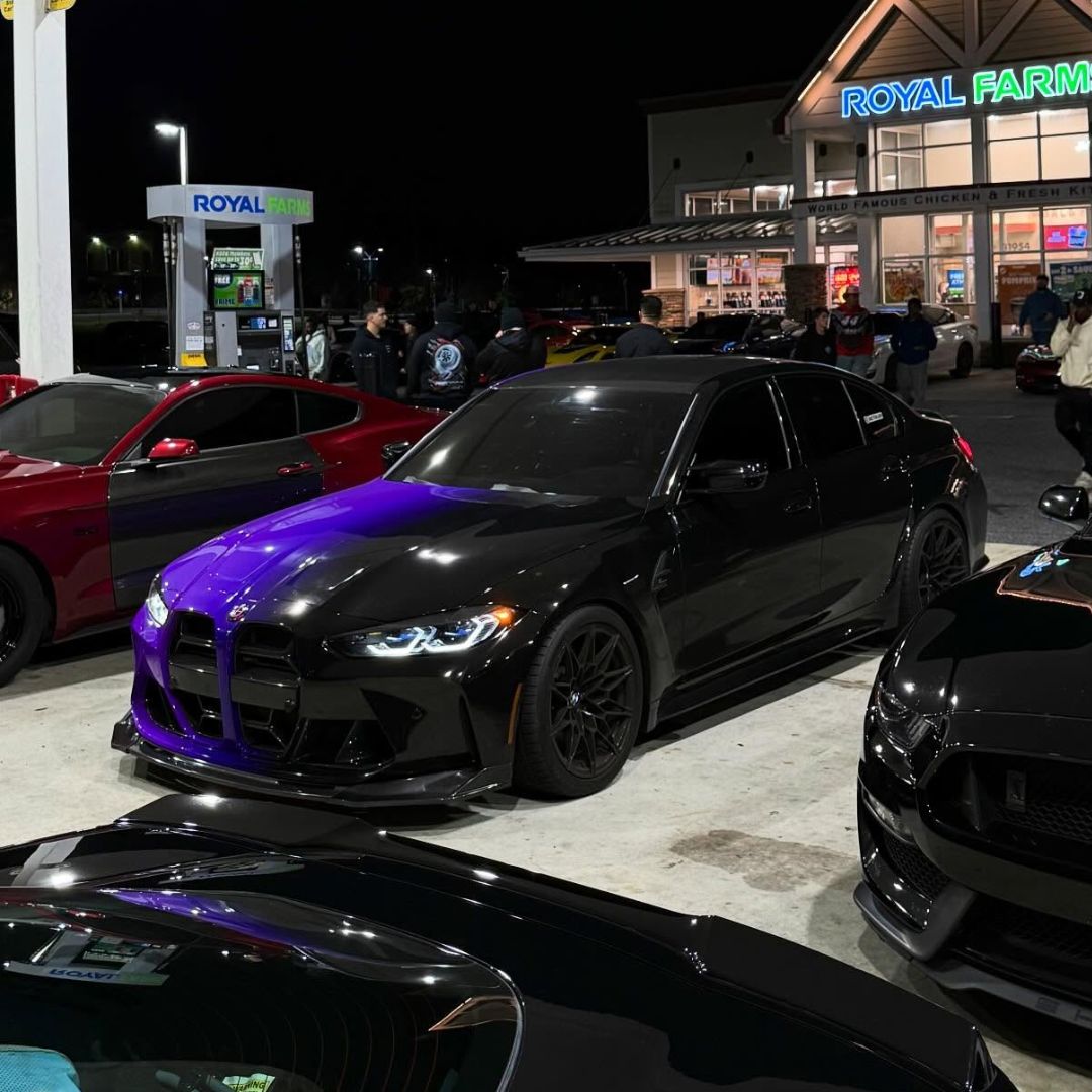 Custom Purple to Black Fade Car Wrap
