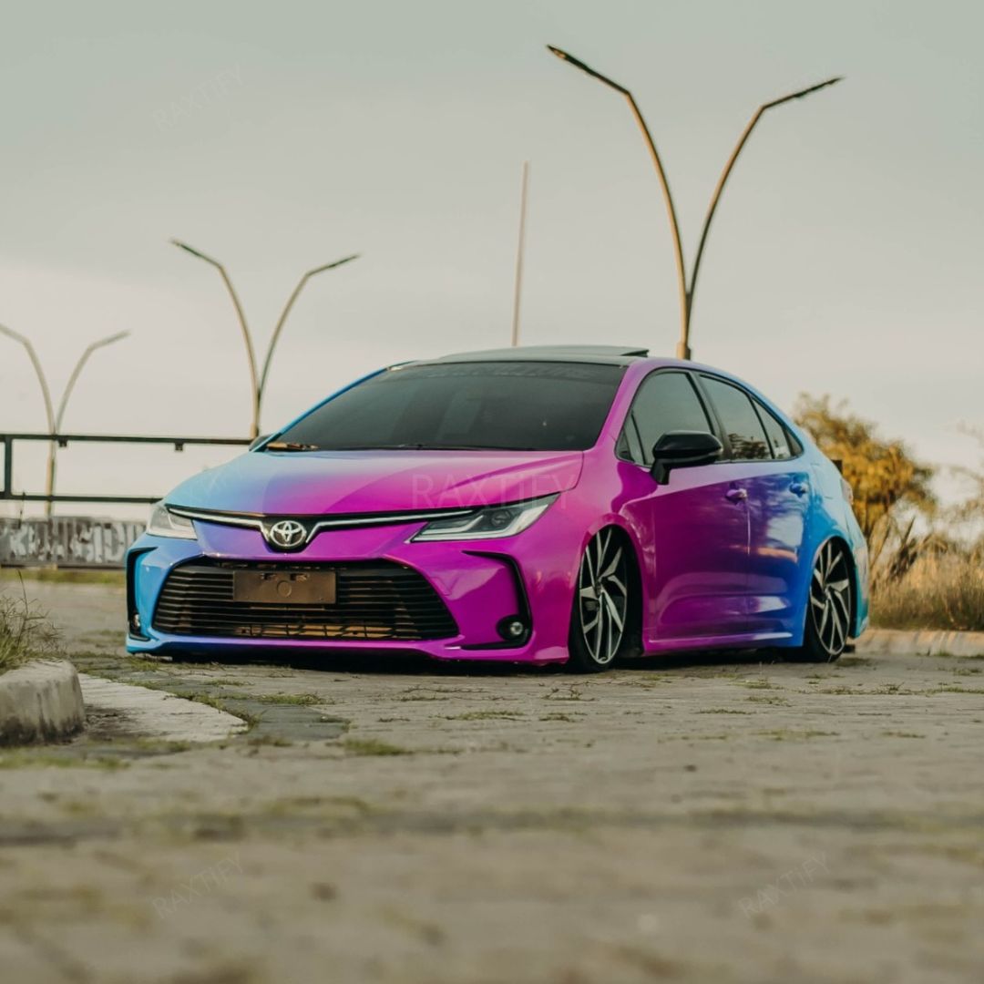 Custom Purple Blue Teal Gradient Fade Vinyl Wrap
