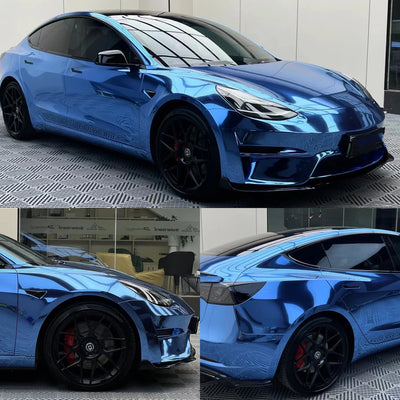 Mirror Chrome Blue Vinyl Wrap