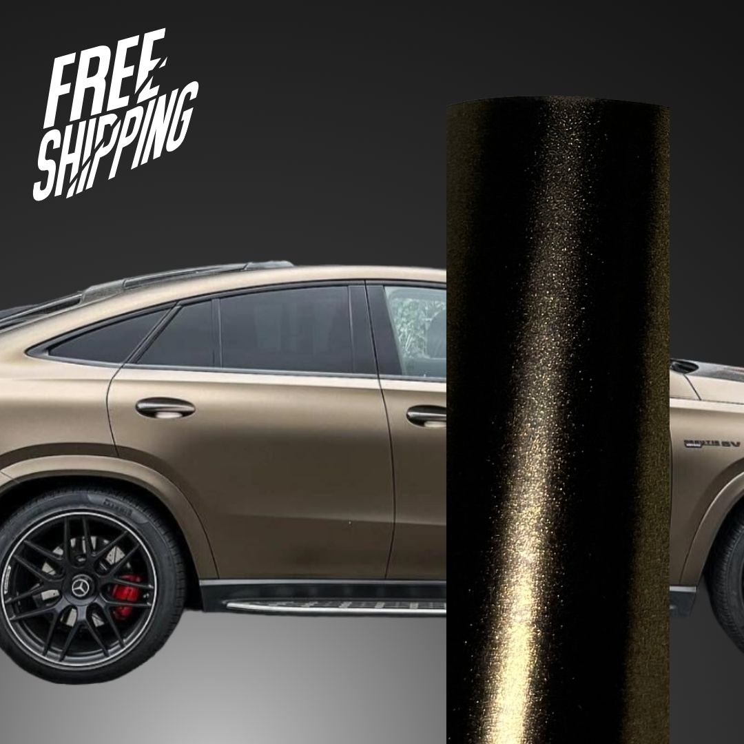 Satin Metallic Brown Gold Vinyl Wrap