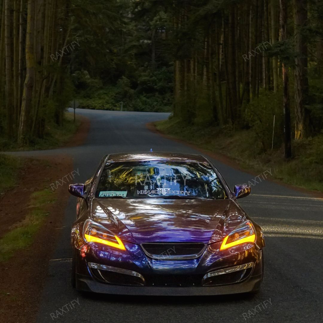 Color Shift Spectrum Dark Blue Purple Vinyl Wrap on genesis day look