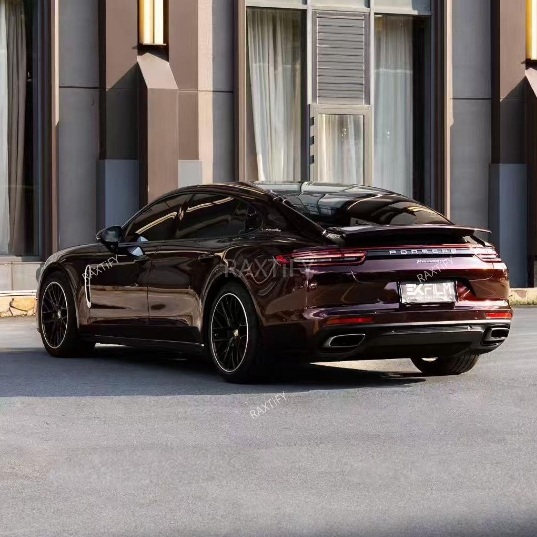 Porsche in Gloss Metallic Burgundy Car Wrap back