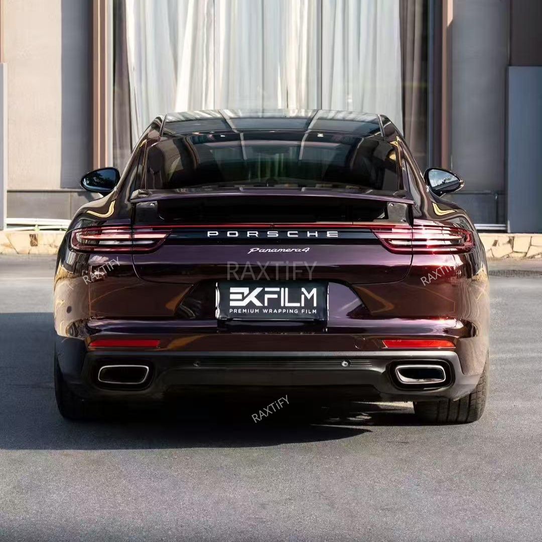 Porsche in Gloss Metallic Burgundy Car Wrap back