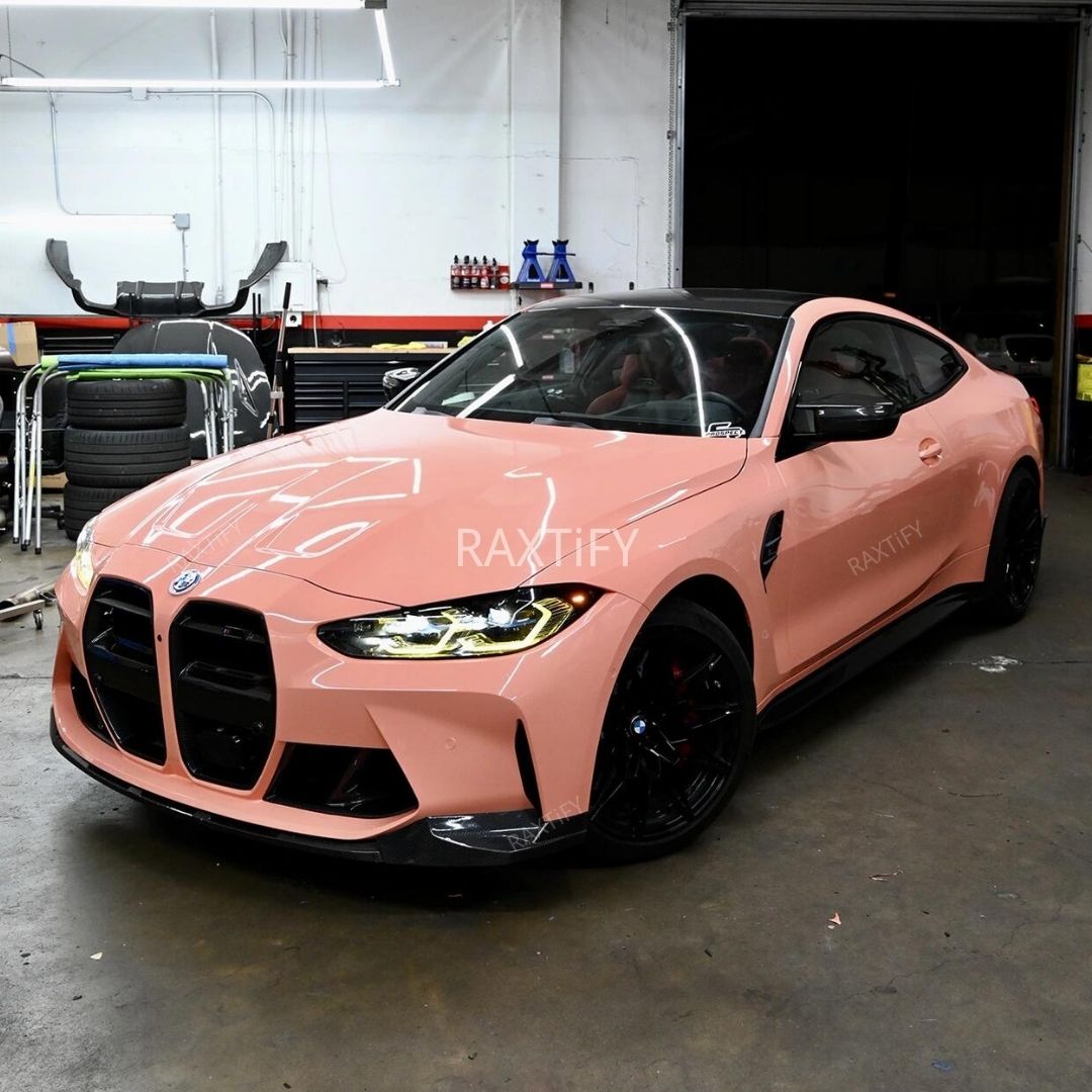 BMW in Gloss Salmon Pink Vinyl Wrap