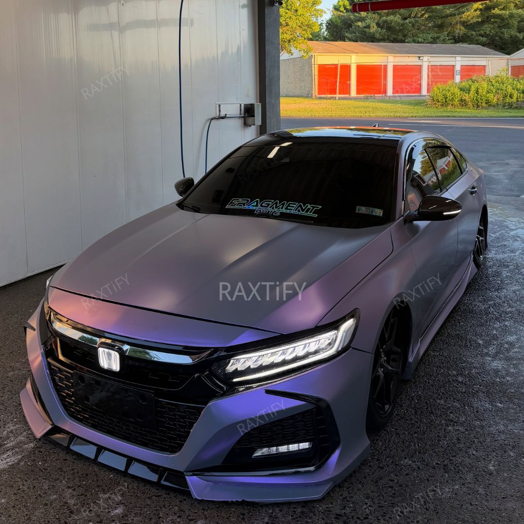 Color Shift Satin Gray Purple Vinyl Wrap on honda