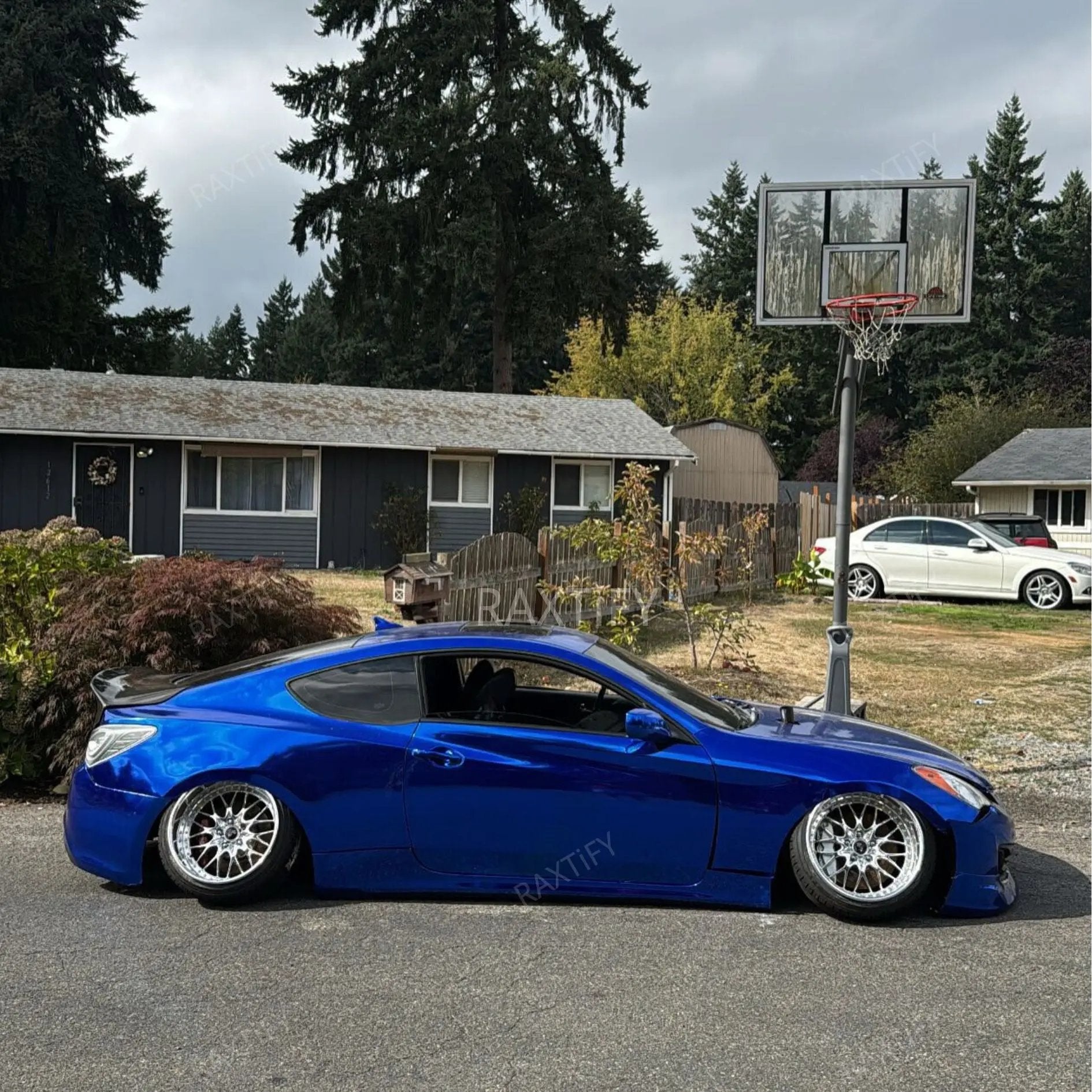 Hyundai Mirror Chrome Blue Vinyl Wrap