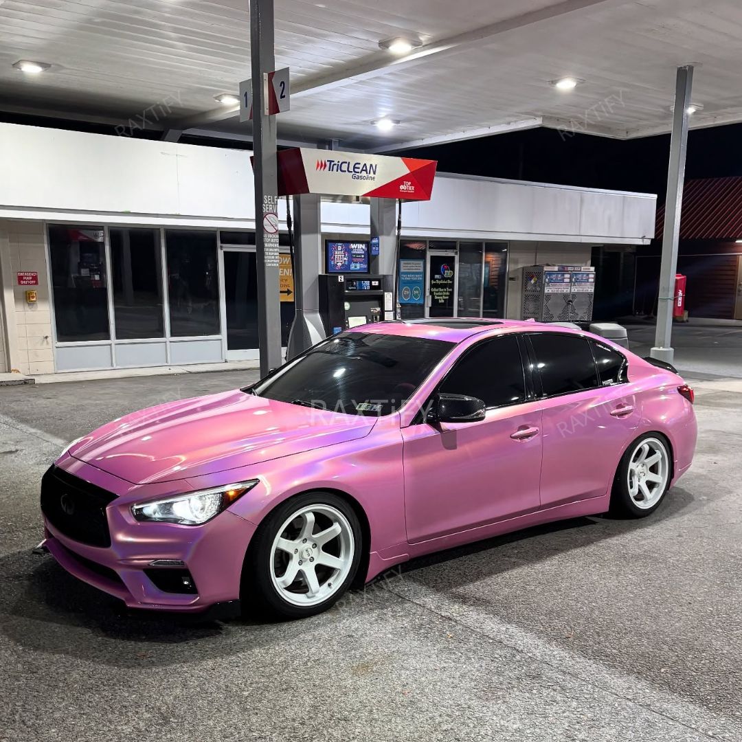 Laser Gloss Pink Vinyl Wrap infiniti G37