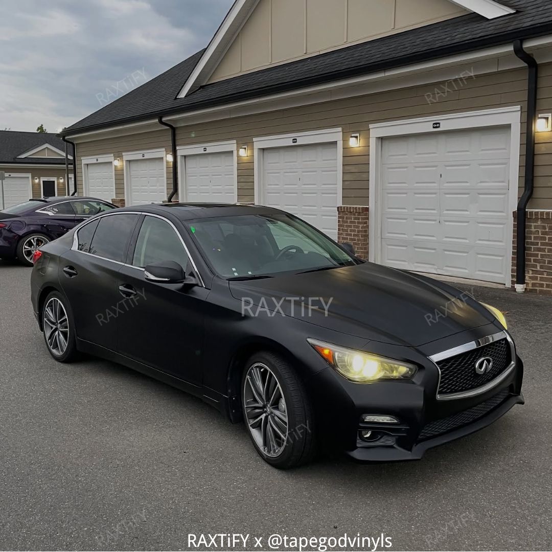 infiniti Satin Chrome Metal Black Vinyl Wrap