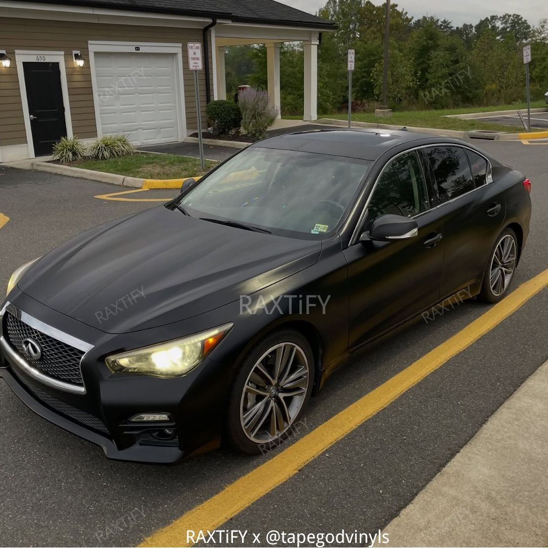 infiniti Satin Chrome Metal Black Vinyl Wrap