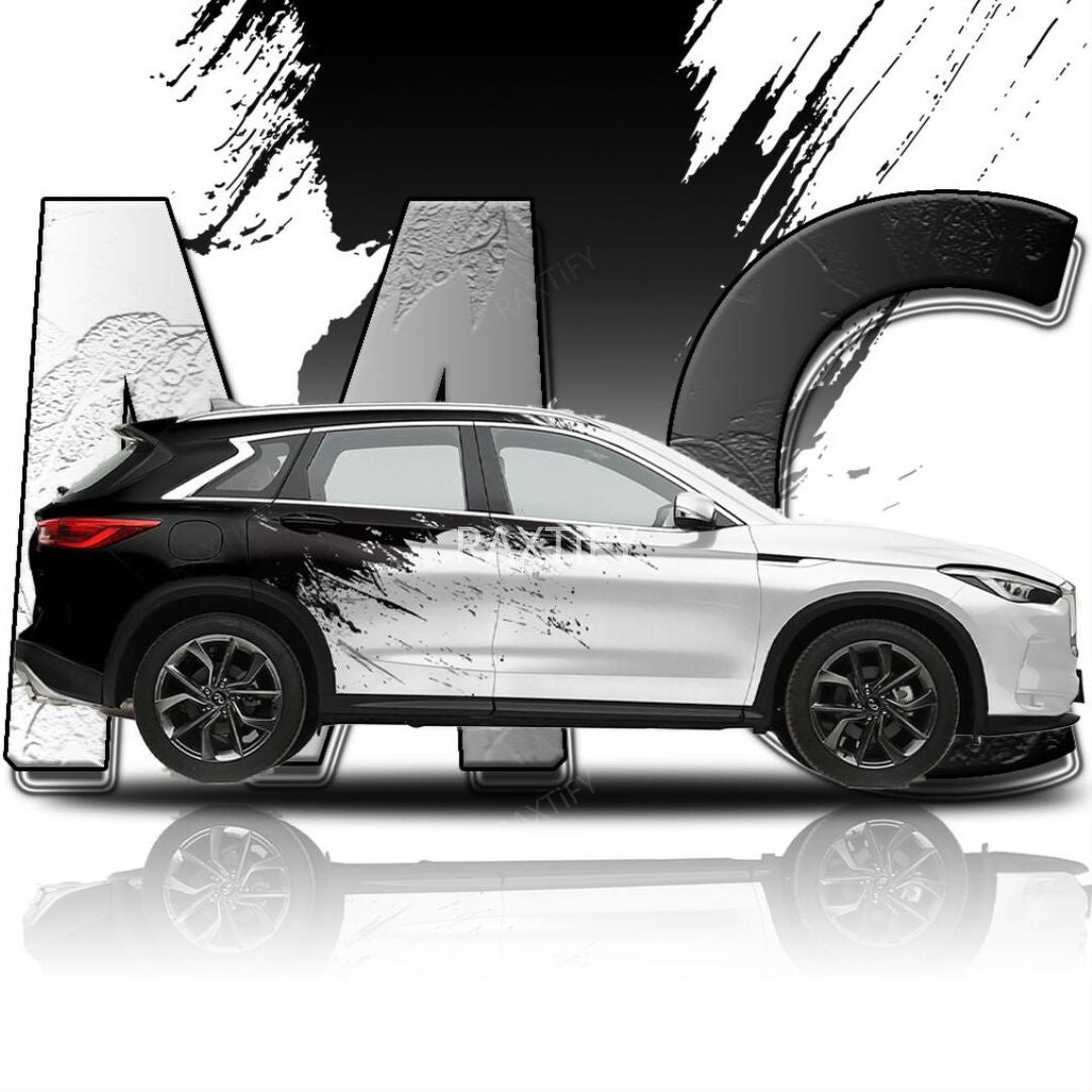 Infiniti Black to White Custom Vinyl Wrap raxtify