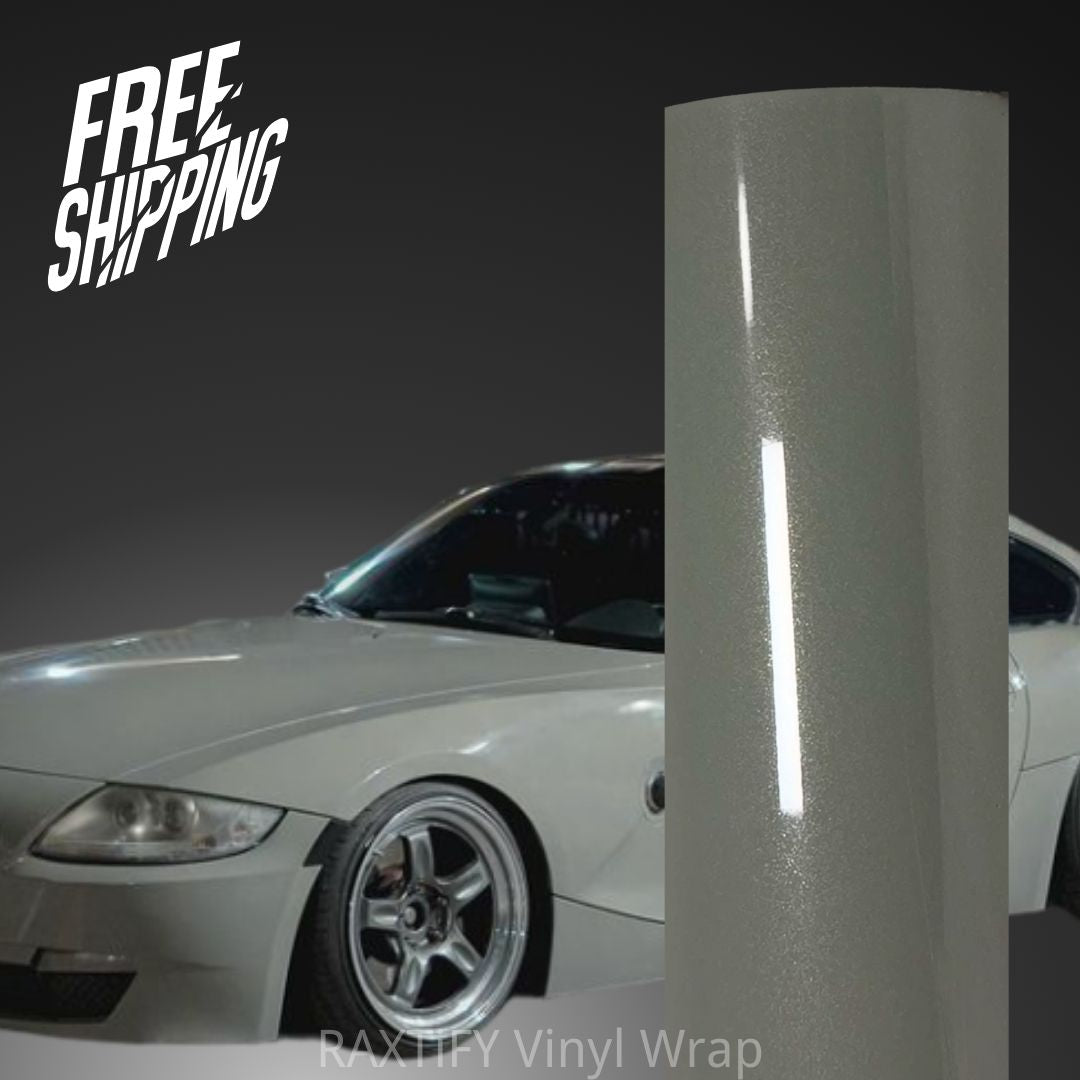 Gloss Metallic Light Dravit Gray Vinyl Wrap