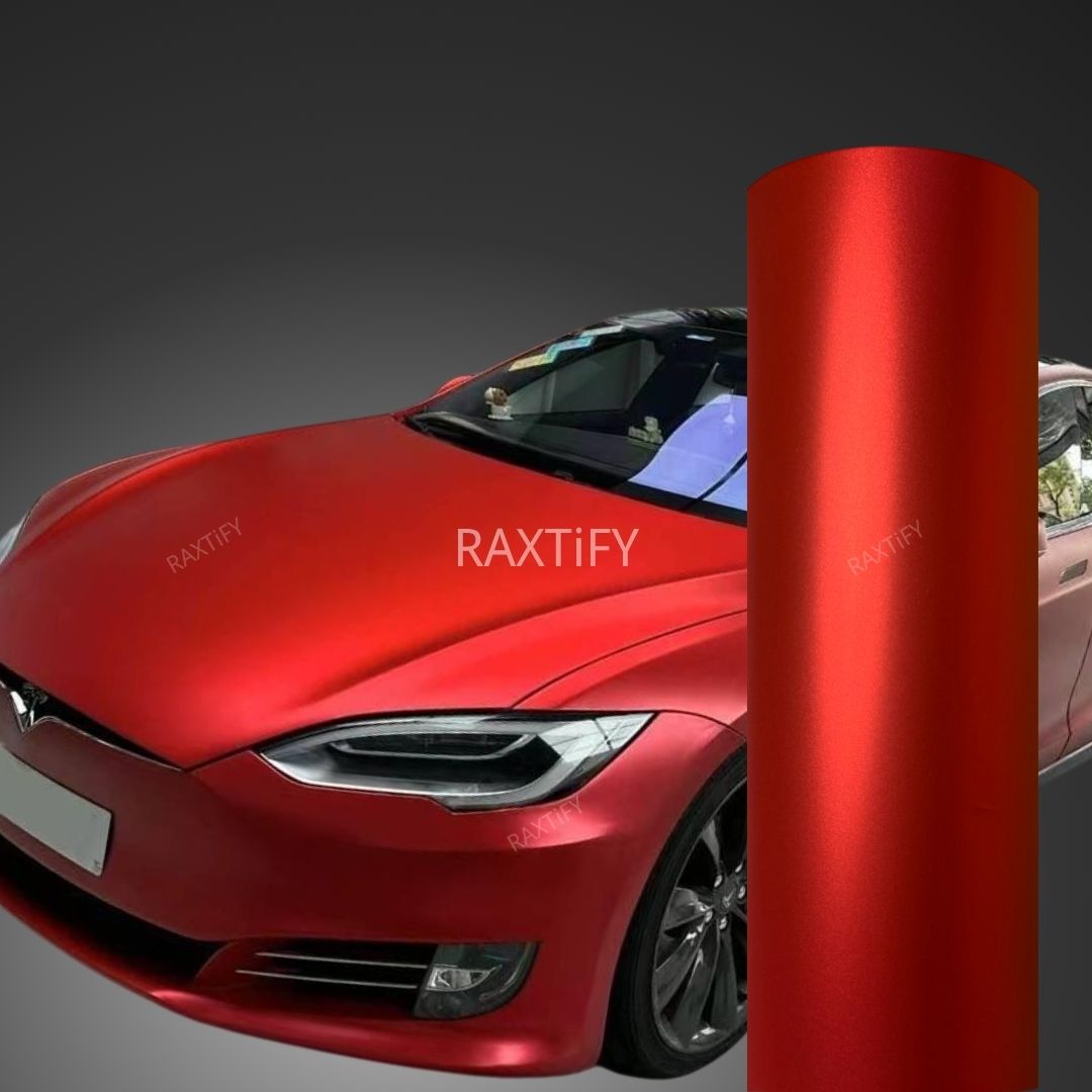 Matte Chrome Candy Red Car Wrap