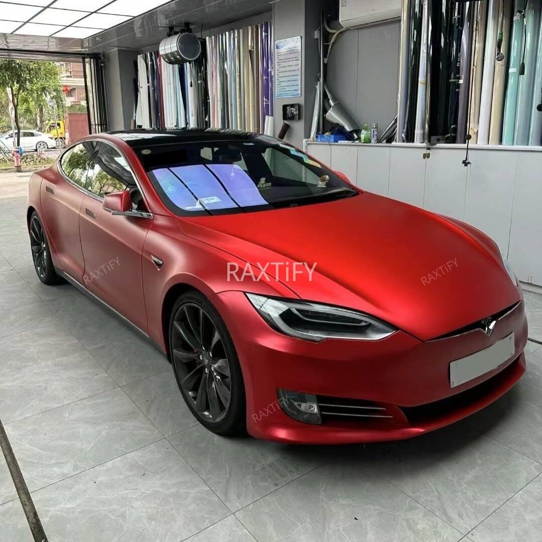 Matte Chrome Candy Red Car Wrap – RAXTiFY