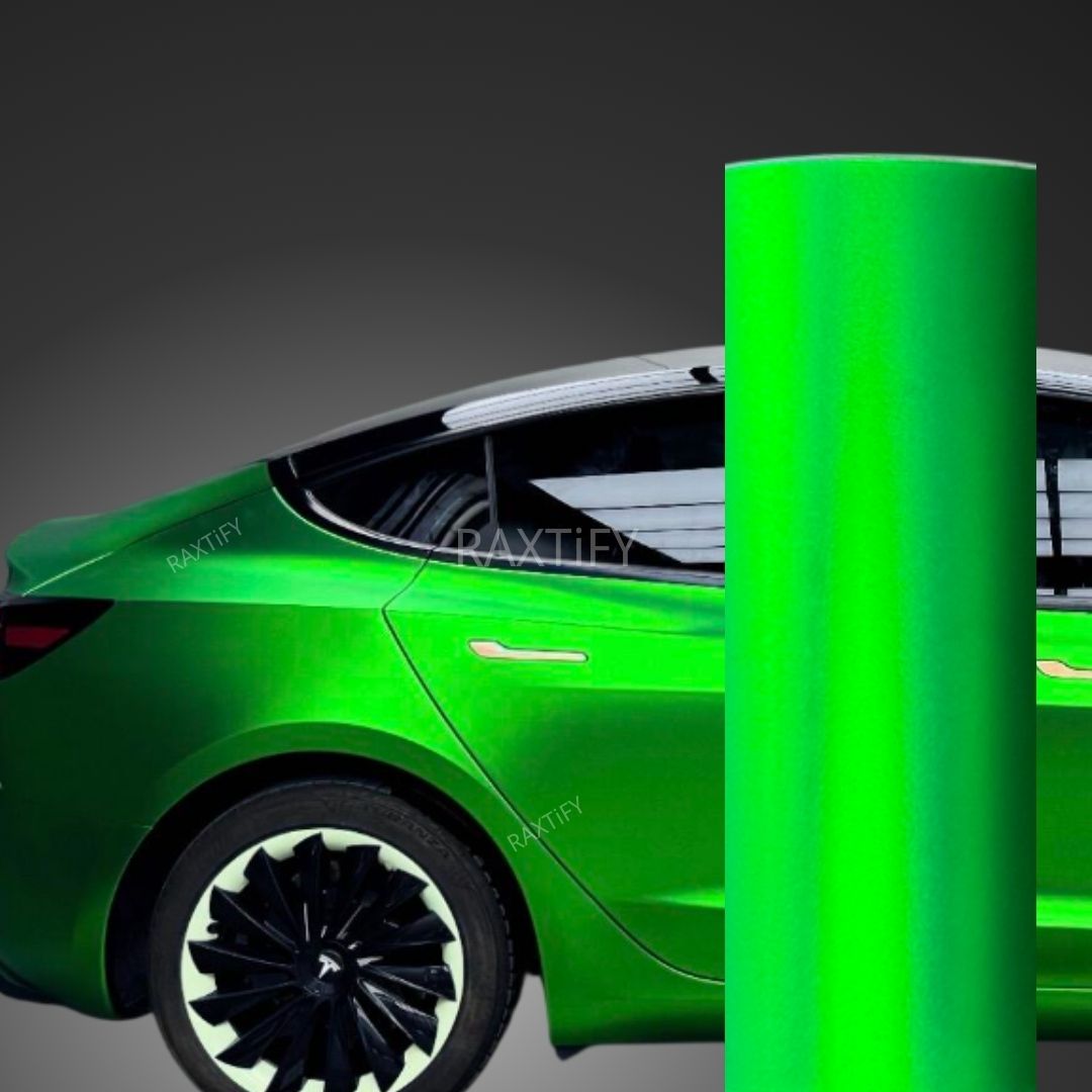 Matte Chrome Flame Green Vinyl Wrap