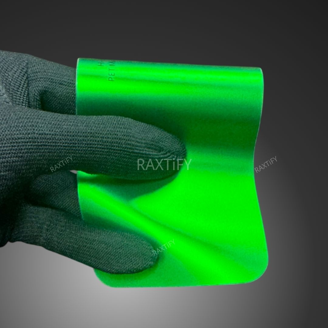 Matte Chrome Flame Green Vinyl Wrap swatch card