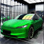 Tesla in Matte Chrome Flame Green Vinyl Wrap