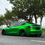Tesla in Matte Chrome Flame Green Vinyl Wrap Back