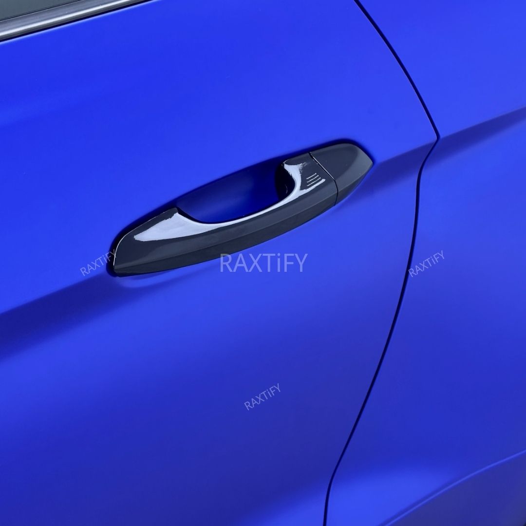 Mustang Wrapped in Matte Chrome Royal Blue Vinyl Wrap by RAXTiFY