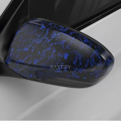 Matte Black Blue Forged Carbon Fiber Vinyl Wrap
