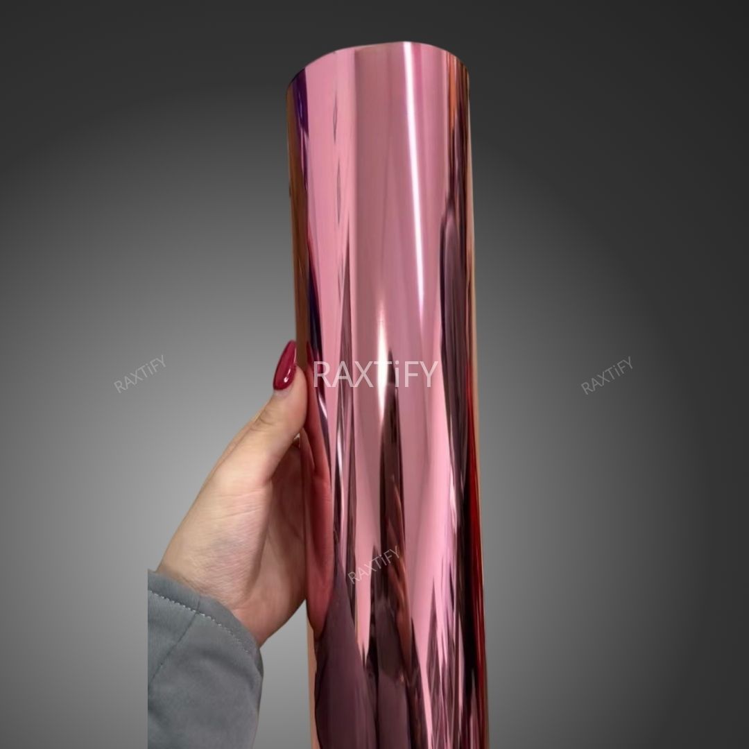 Mirror Chrome Pink Vinyl Wrap sample