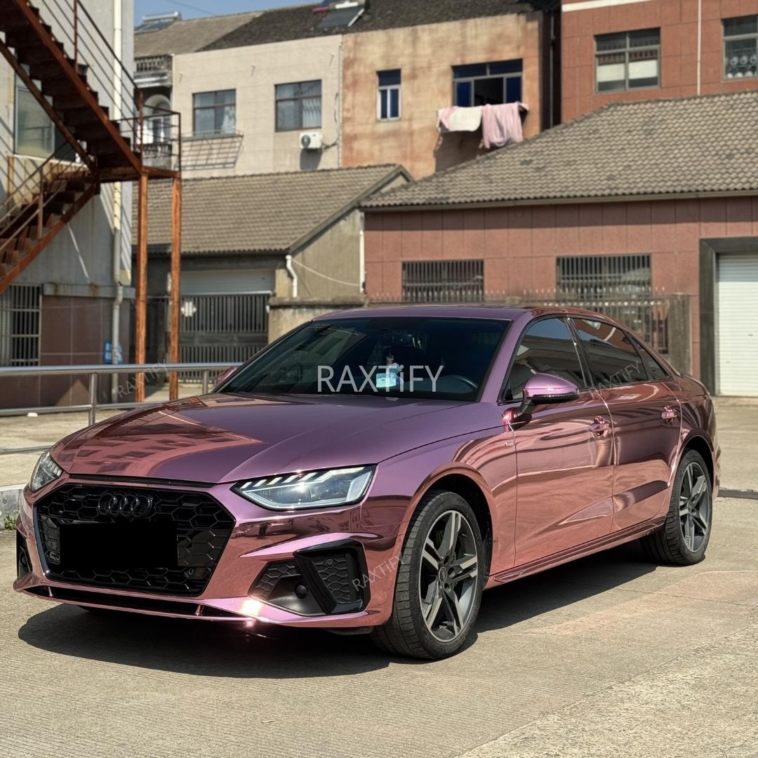 Audi in Mirror Chrome Pink Vinyl Wrap