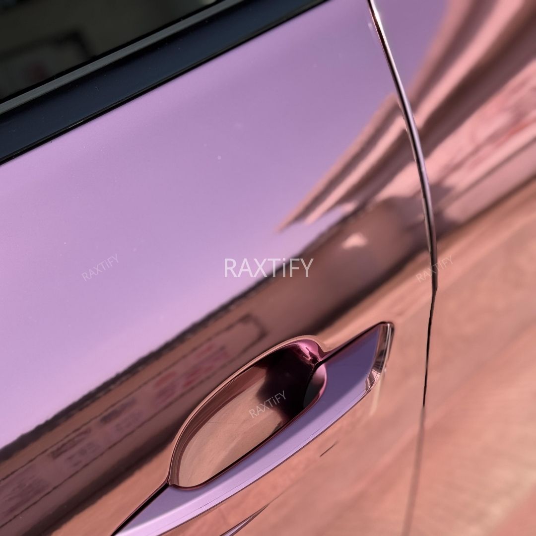 Mirror Chrome Pink Vinyl Wrap detail