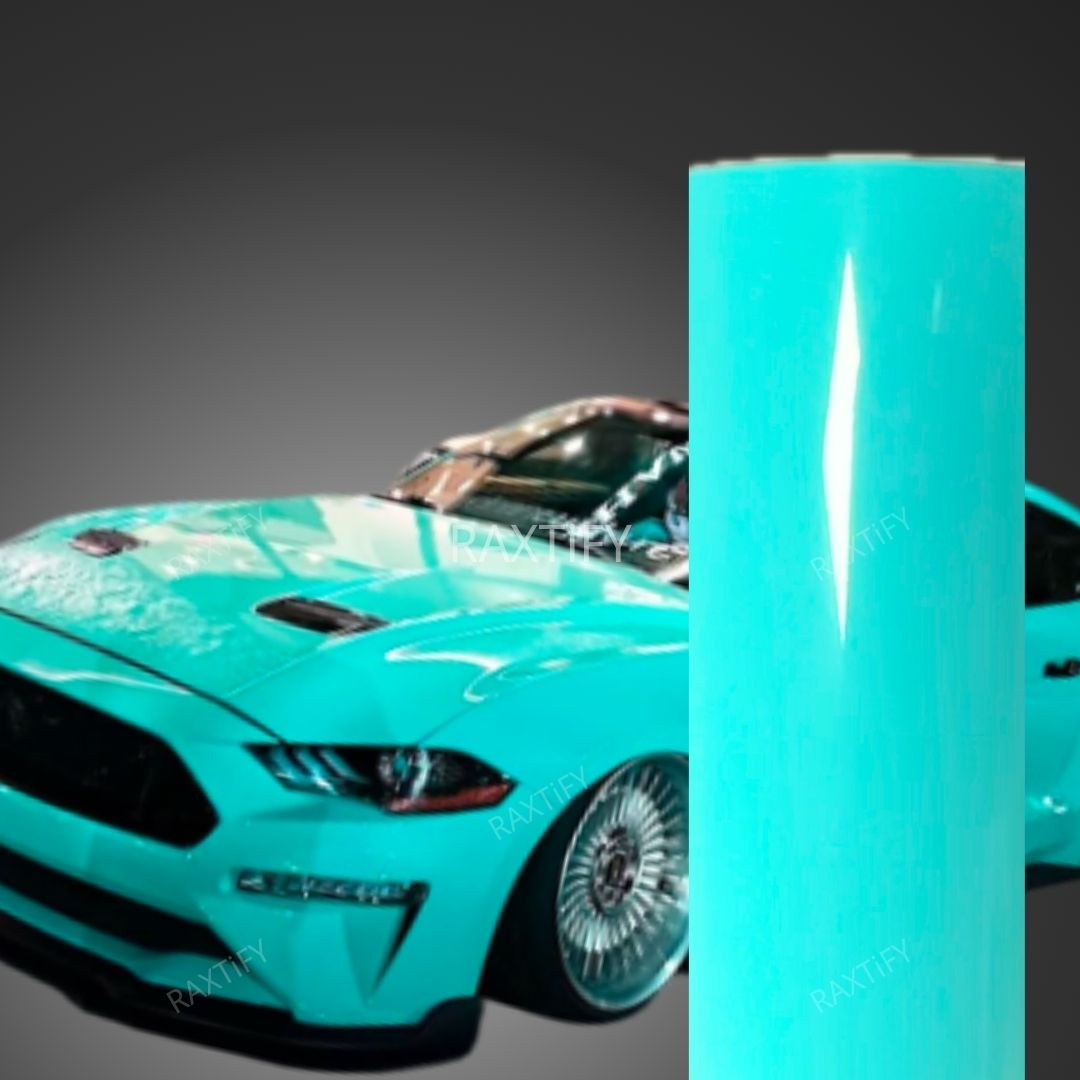 mustang wrapped in Gloss Tiffany Vinyl Wrap