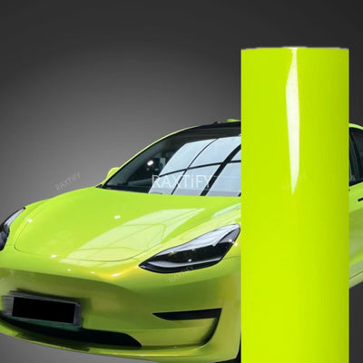 Gloss Metallic Neon Yellow Vinyl Wrap
