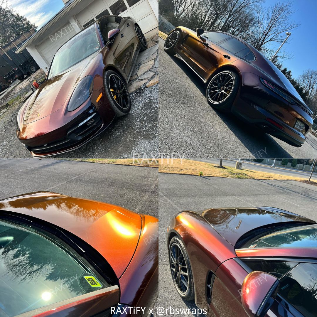 Color Shift Rainbow Drift Black Red Vinyl Wrap