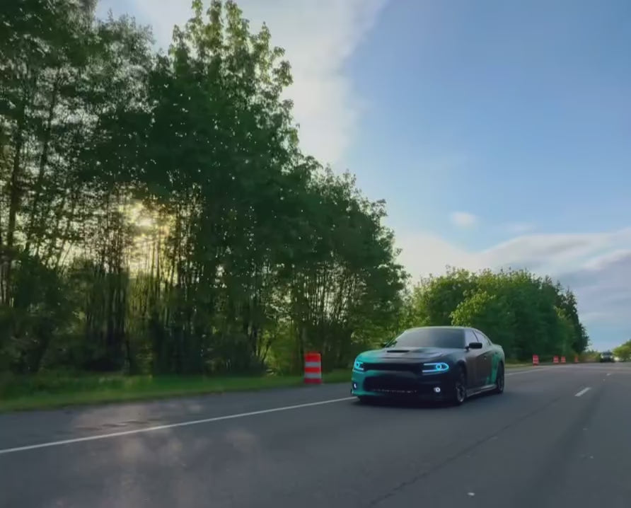 2023 Dodge Charger Scatpack Tiffany to Black Gradient Vinyl Wrap