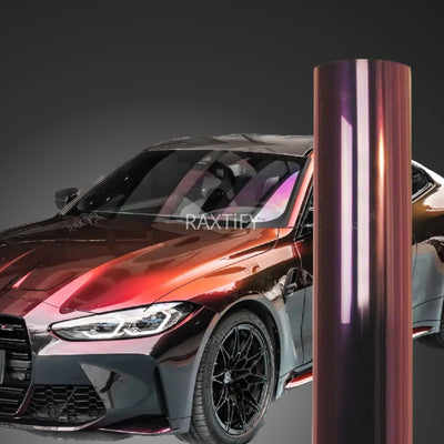 Color Shift Rainbow Drift Black Red Vinyl Wrap