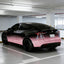 Custom Black Pink Fade Vinyl Wrap for Tesla