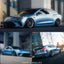 Gloss Metallic Silver Lake Blue Vinyl Wrap