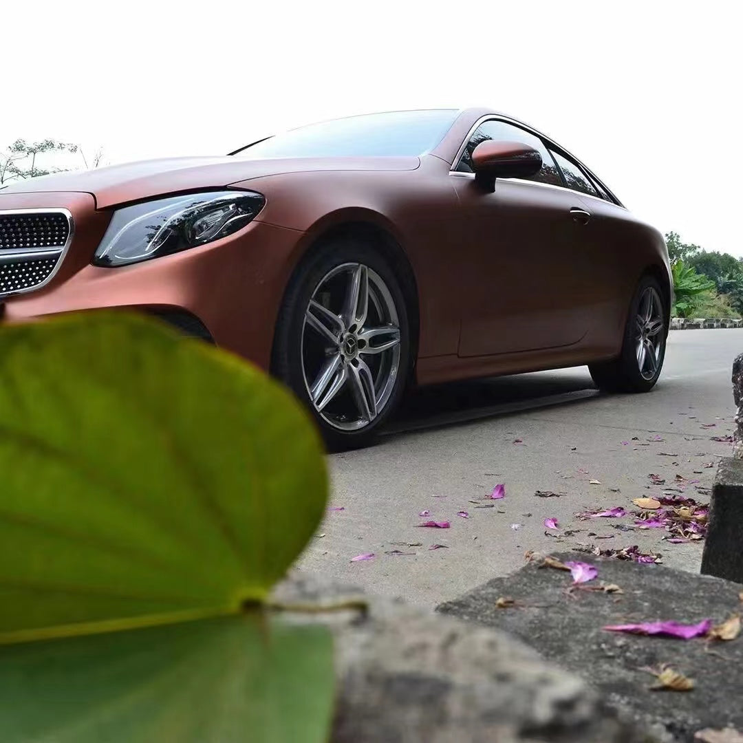 Satin Chrome Metal Brown Vinyl Wrap